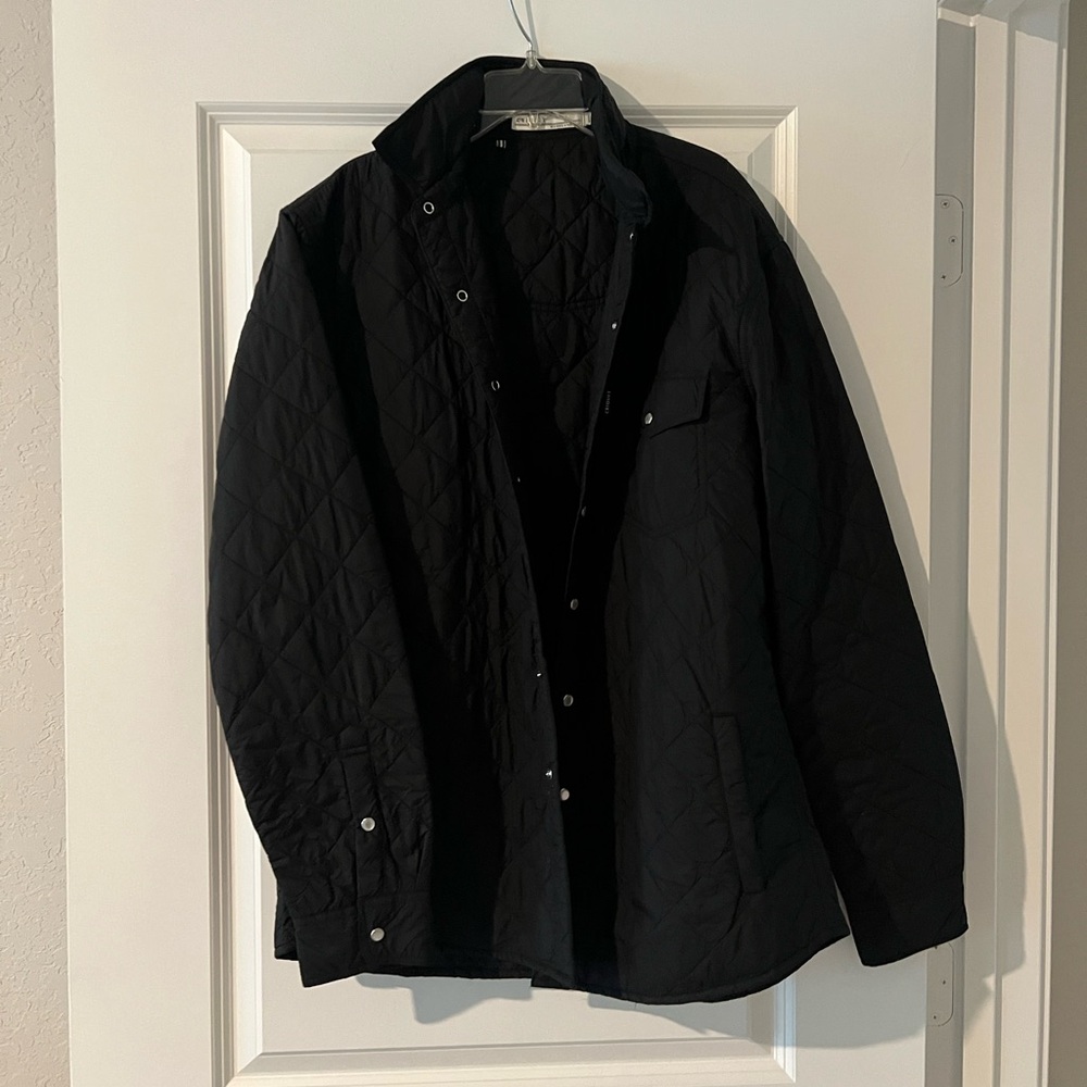 Criquet Men's Black Quilted Shirt Jacket